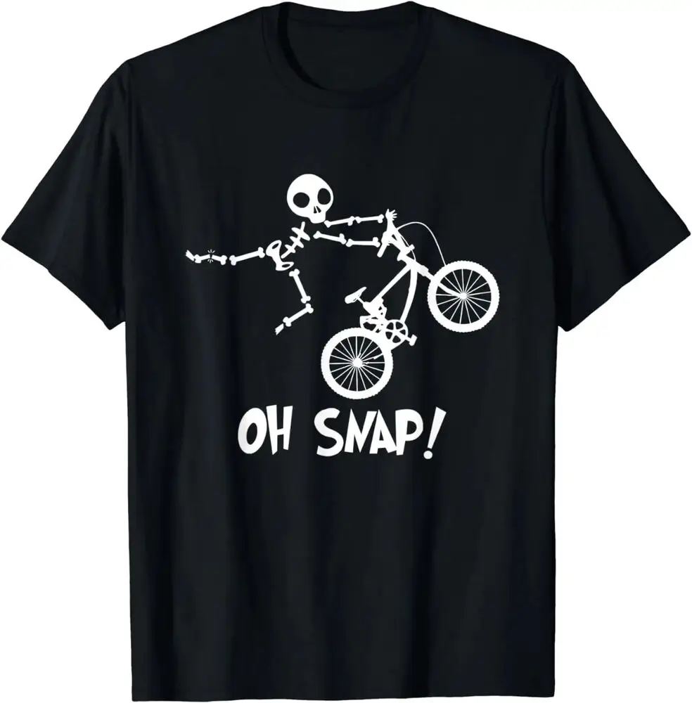 Funny Skeleton Biker Snapping Oh Snap Motor Racing Funny Unisex Gift Shirt  Y2K tops Unisex Summer Short Sleeve