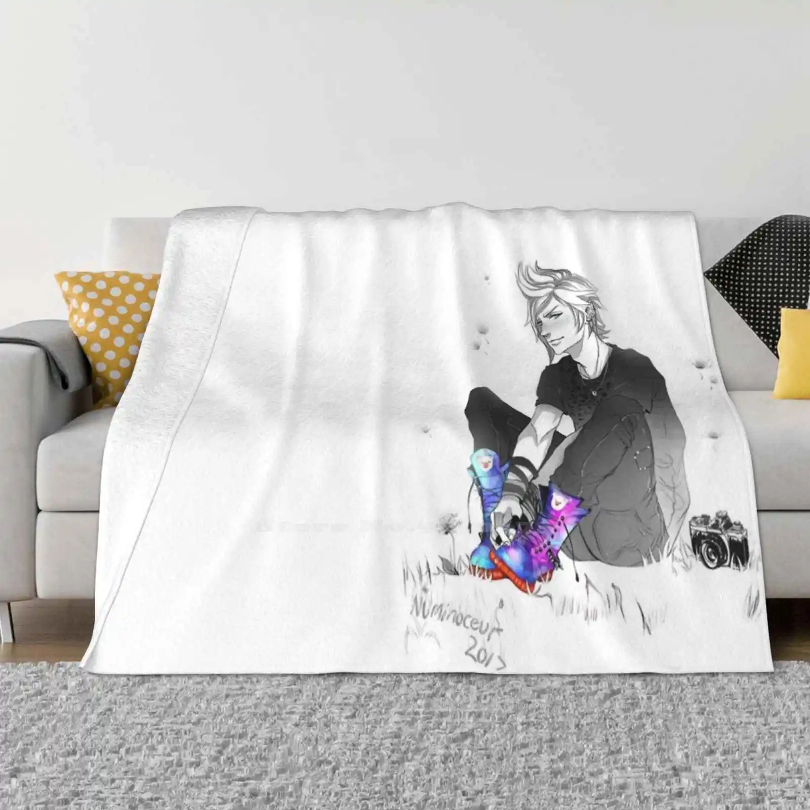 Casual Sun Shaggy Throw Soft Warm Blanket Sofa/Bed/Travel Love Gifts Final Fantasy 15 Ff15 Ffxv Prompto Argentum