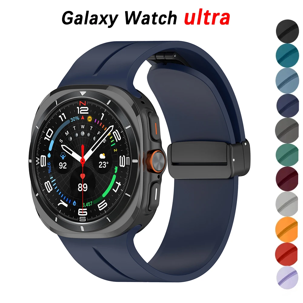 Magnetic For Samsung Galaxy watch 7 ultra Strap 47mm Accessories No gaps Silicone Bracelet correa galaxy watch ultra band 47 mm