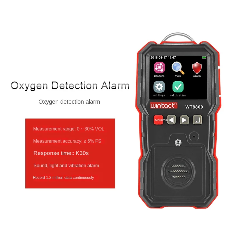 

Wt8800 Oxygen Concentration Detection Alarm Apparatus Environmental Oxygen Content Detection High Precision