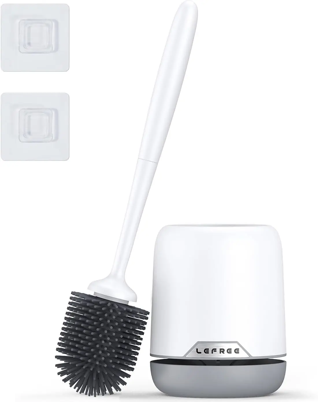 

360° Silicone Toilet Brush Set with Ventilated Holder, Floor Standing & Wall Mounted, No Drilling