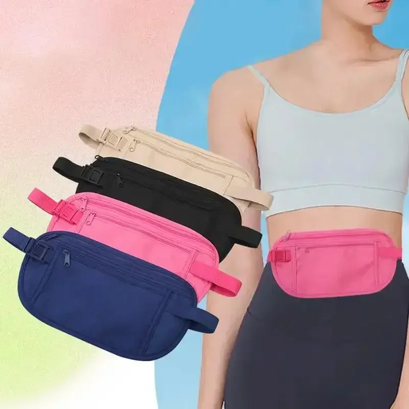Hidden Security Travel Waist Pack Oxford Fanny Pack For Passport Jogging Running For Men Women 25x13.5cm
