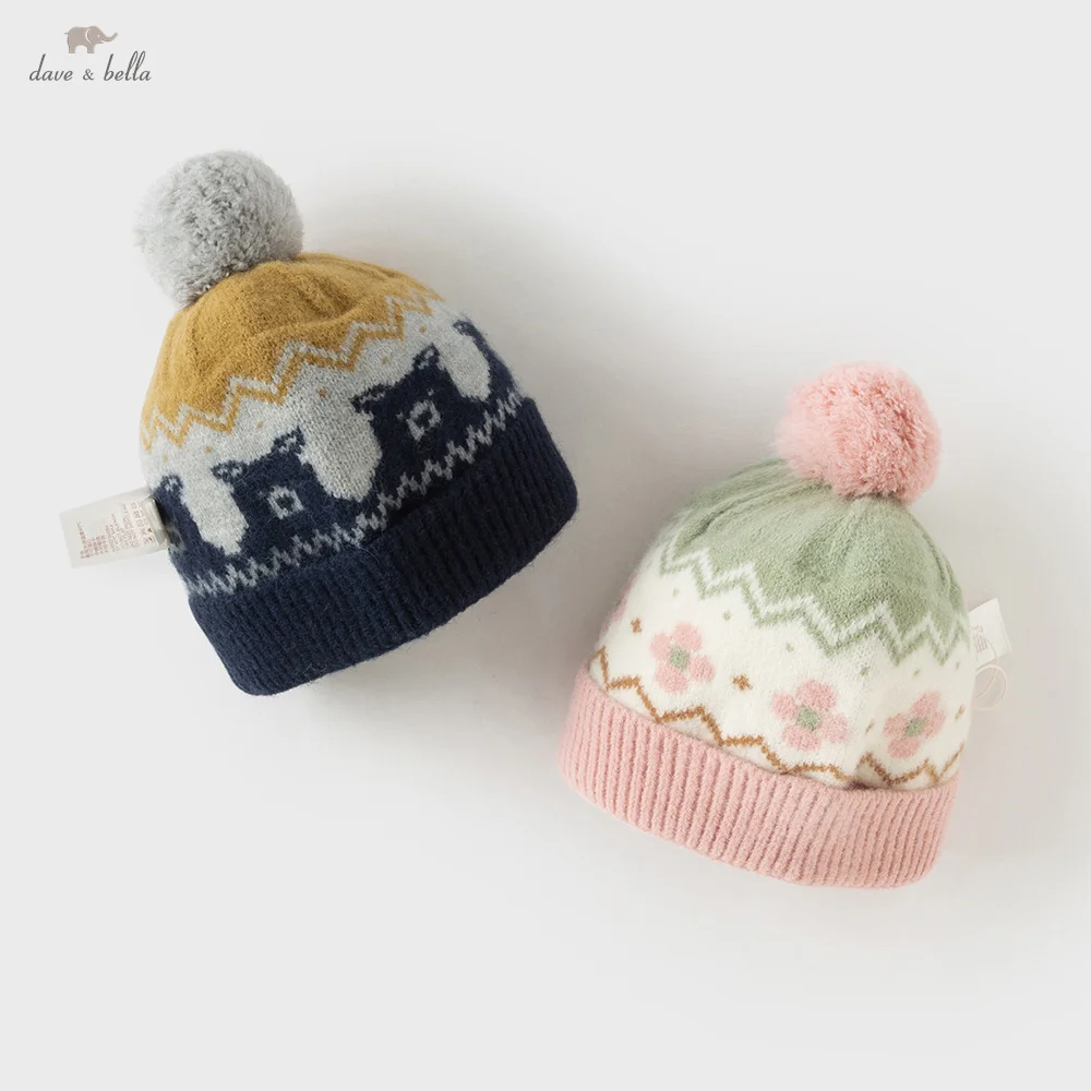 

Dave Bella Boys Girls Hat Winter Autumn Baby Knitted Ear Protection Children Soft Thicken Cap Newborn Bonnet Kids' Hat DB4254804