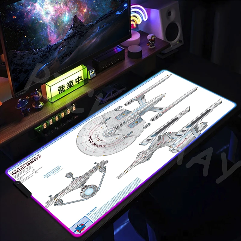 Draft Design Drawing RGB Gaming Mousepads Desk Pad Keyboard Mat LED Gamer Mousepad XXL Mouse Pads Luminous Mouse Mats Design