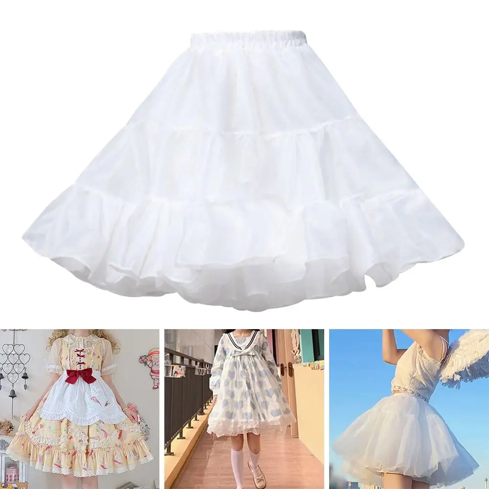 

Модный подъюбник без ободка в стиле JK Lolita, белый, для бальных платьев, кринолиновая юбка для косплея
