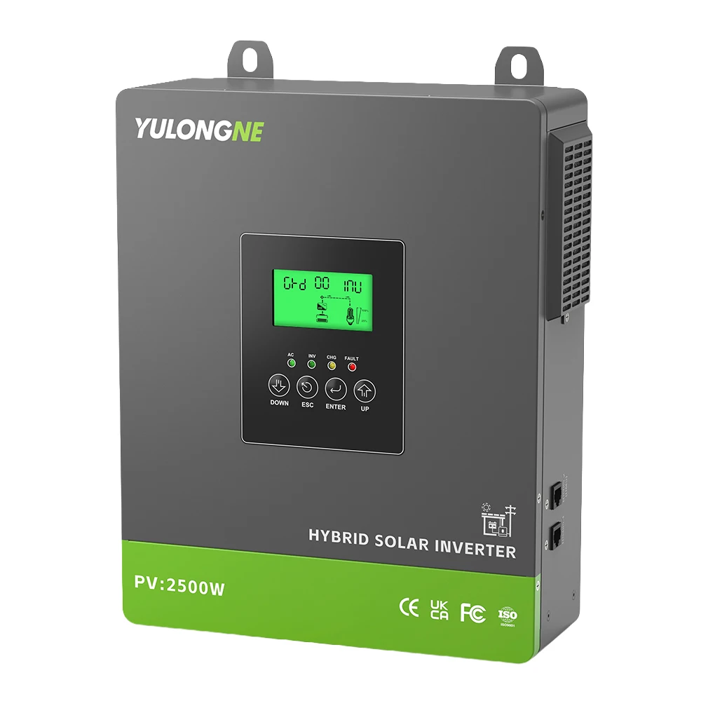 YULONGNE 1800W Hybrid-Solarwechselrichter 12V DC zu 230V AC Reine Sinuswelle Eingebauter 100A MPPT Solarladeregler Max. PV 2500W 300VDC Off-Grid Solarwechselrichter für Zuhause, Wohnmobil, Camping,