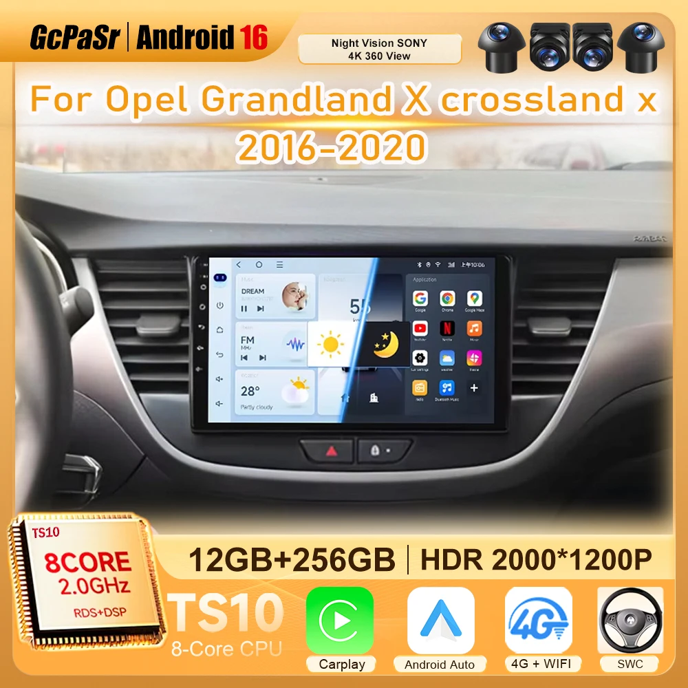 

For Opel Grandland X crossland x 2016-2020 Android Car Player Auto Radio Multimedia Video Carplay GPS Navigation Screen NO 2din