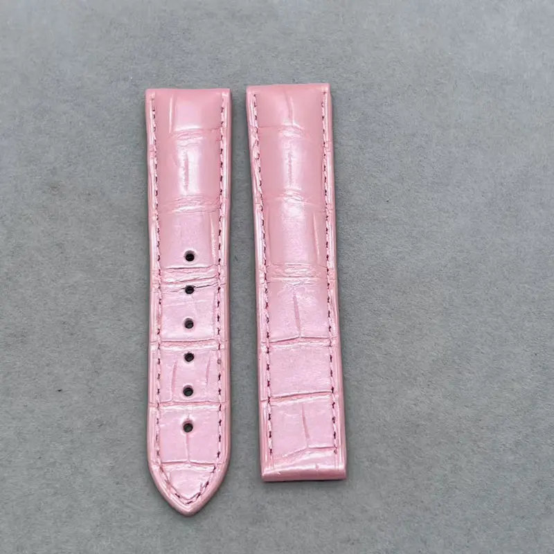 

Top Custom Handmade Alligator Watchbands 18MM 19MM 20MM 21MM 22MM Flat Interface Crocodile Skin Strap Waterproof Calfskin Lining