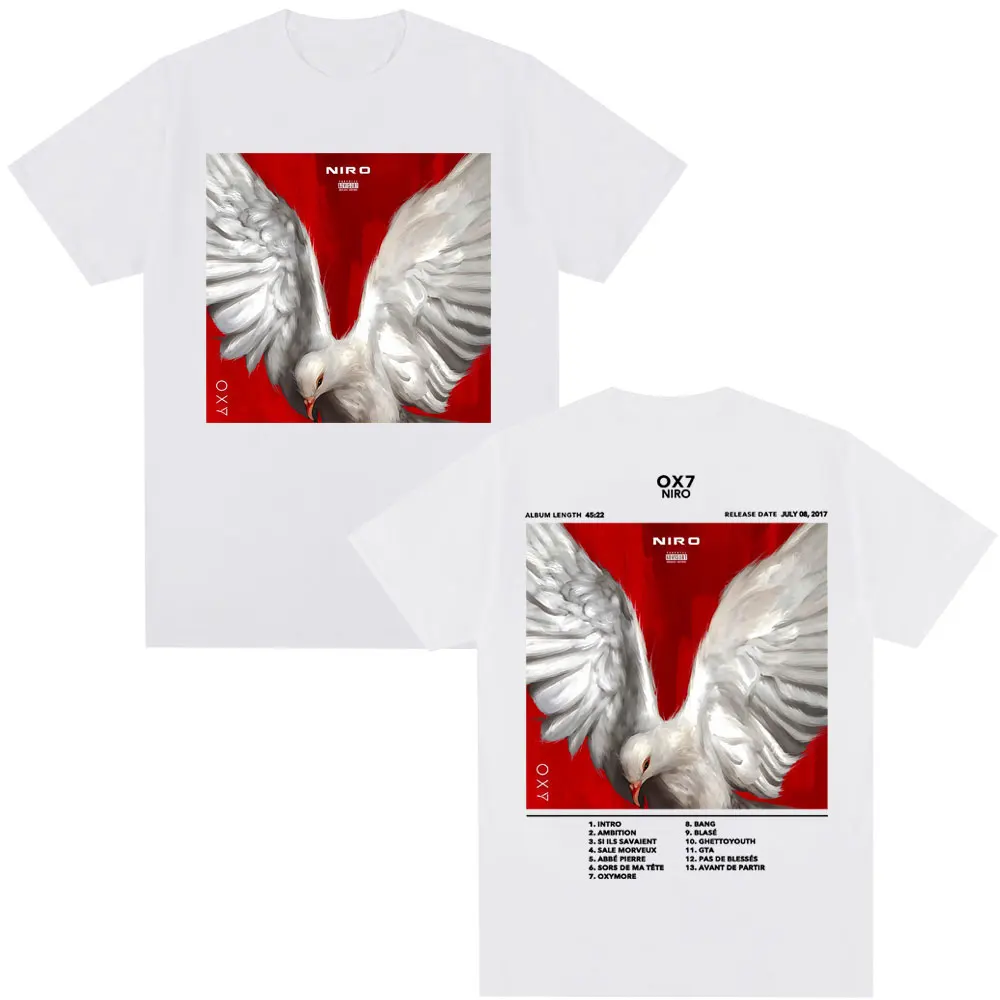 

Рэпер Niro OX7 Футболка с музыкальным альбомом Мужчины Женщины Хип-хоп Модные винтажные футболки Негабаритные повседневные хлопковые летние футболки Уличная одежда