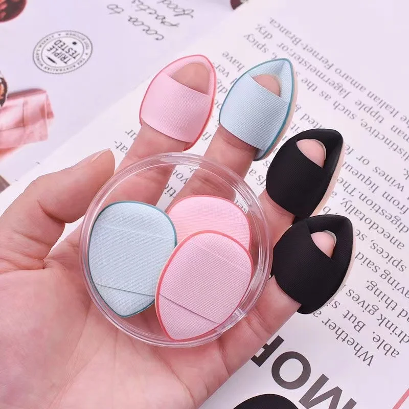 3/10 sztuk Mini rozmiar profesjonalna poduszka kosmetyczna Puff korektor podkład szczegół Puff Finger Puff zestaw gąbka do makijażu przyrząd kosmetyczny