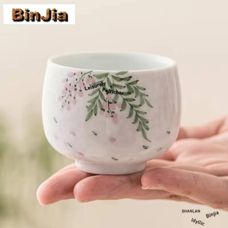 70ml Disegnato A Mano Fiore di Glicine Tazza di Tè Ciotola Personale delle Donne Meditazione Maestro Degustazione Kung Fu Teaset Drinkware Cerimonia del Tè
