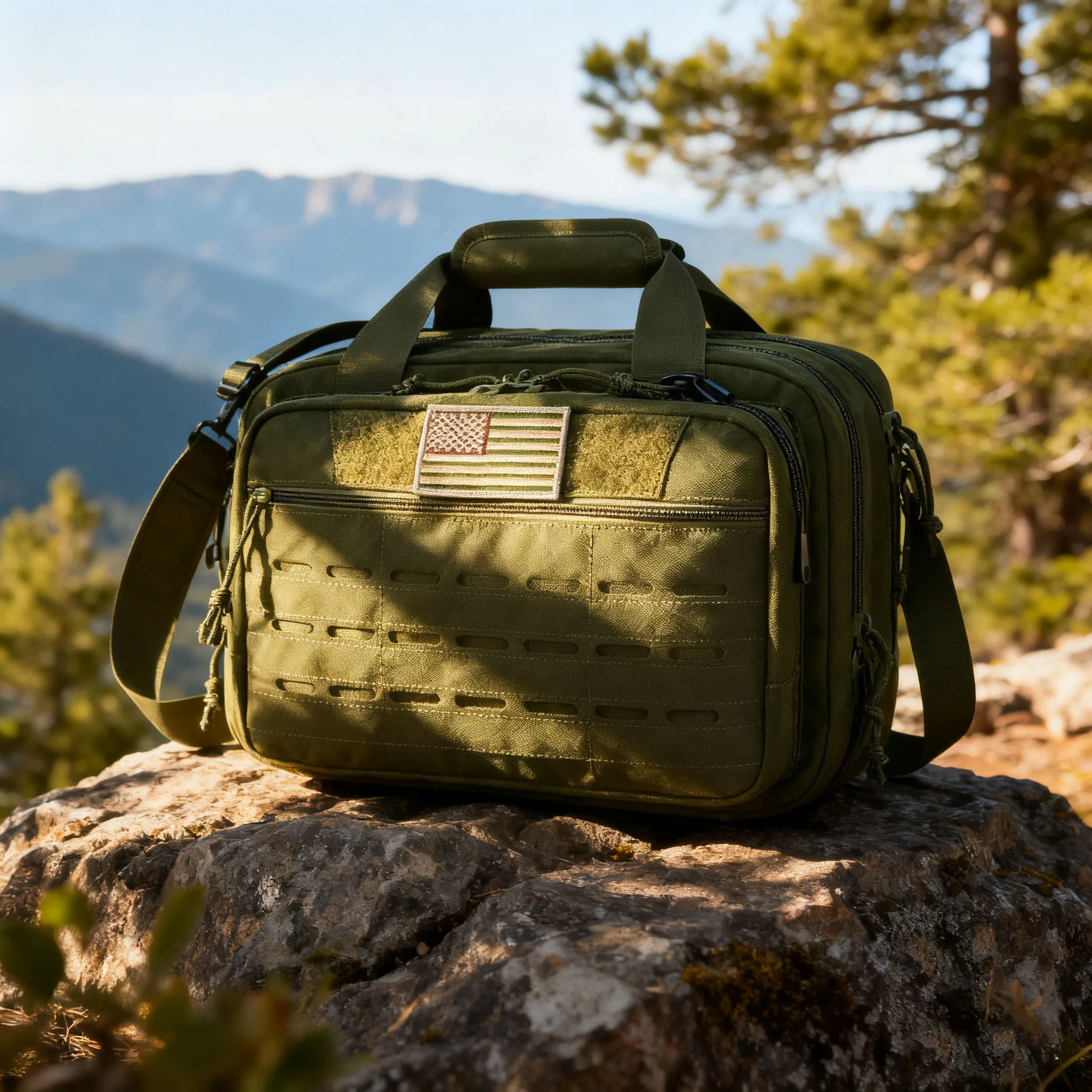 

Tactical Range Bag Case Pistol Handgun Hunting Carrying Lockable 3 Compartments For Outdoor Hunting Shooting Range