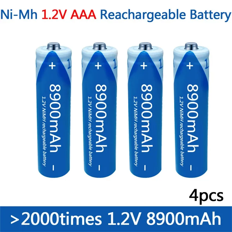 high-quality AAA1.2V 8900mAh 100% Rechargeable NI-MH battery AAA 1.2V 8900mAh, flashlight, toy watch NI-MH battery+free shipping