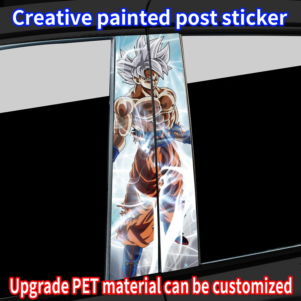 Son Goku Car Stickers Waterproof Auto B Pillar Decor Cover Scratches Durable Car Doors Pillar Vinyl Decals Vehicle Decors