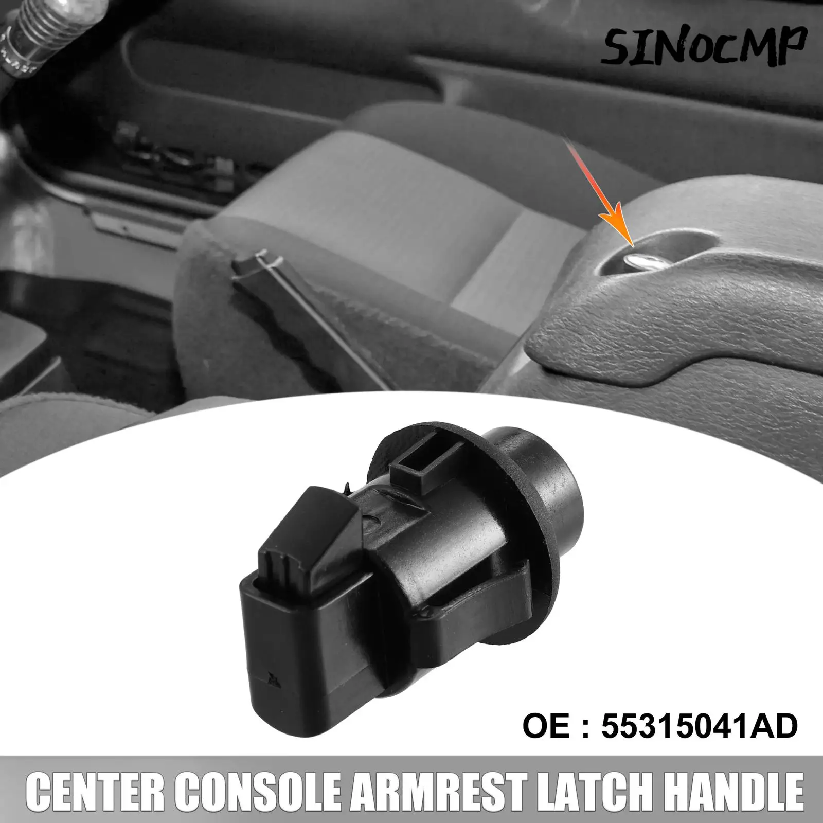 

1 Pc Center Console Armrest Latch Handle Clip 55315041AD 55315041AC For 2001-2006 Jeep TJ Wrangler Black Automobiles Parts