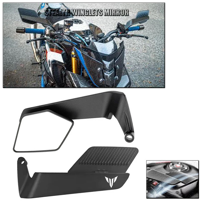 

For YAMAHA MT03 MT07 MT09 MT10 MT25 MT 03 07 09 10 25 Motorcycle Mirrors Stealth Winglets Mirror