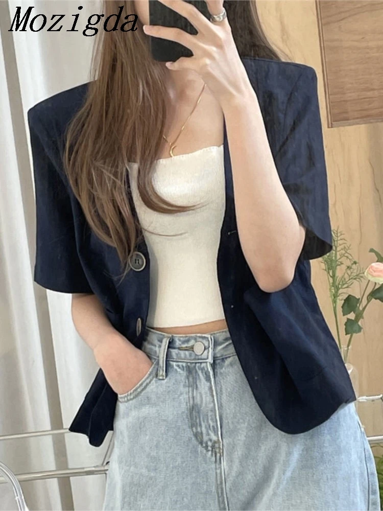 ummer Blazer Fashion Elegant Women Coats Short Sleeve Ladies Tops Casual V-Neck Loose Solid Color Blazer Vintage Shirts