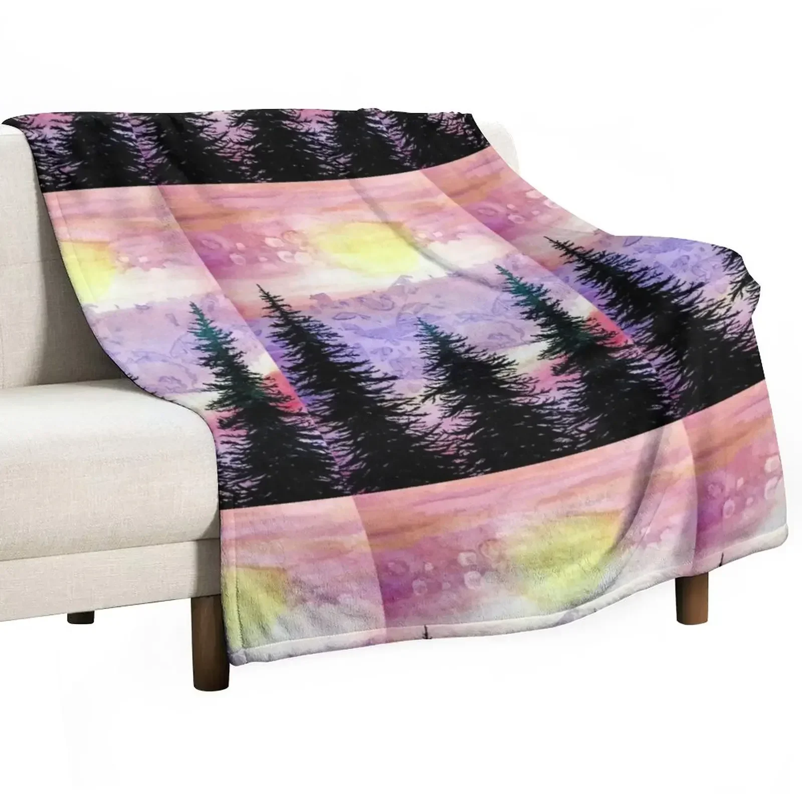 

Sunset Silhouette Throw Blanket Decorative Throw Decorative Sofas Blankets