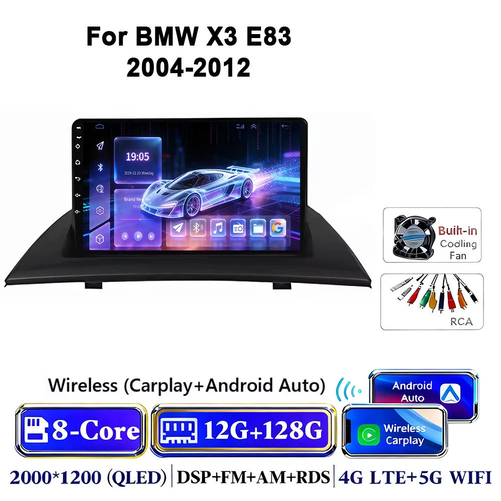 Android 17 autoradio voor BMW X3 E83 2004-2012 multimediaspeler GPS draadloze Carplay navigatiescherm monitor head unit stereo