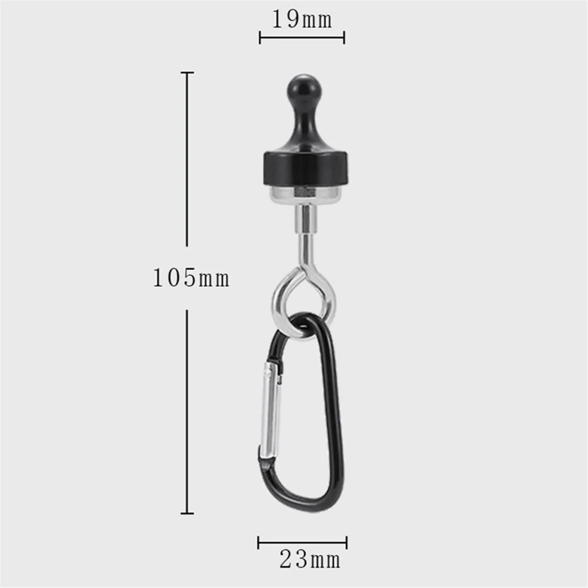 3 buah klip Carabiner kait Kemah Magnet gantungan Magnet tugas berat gesper tenda bentuk D untuk kait Kemah luar ruangan-hitam