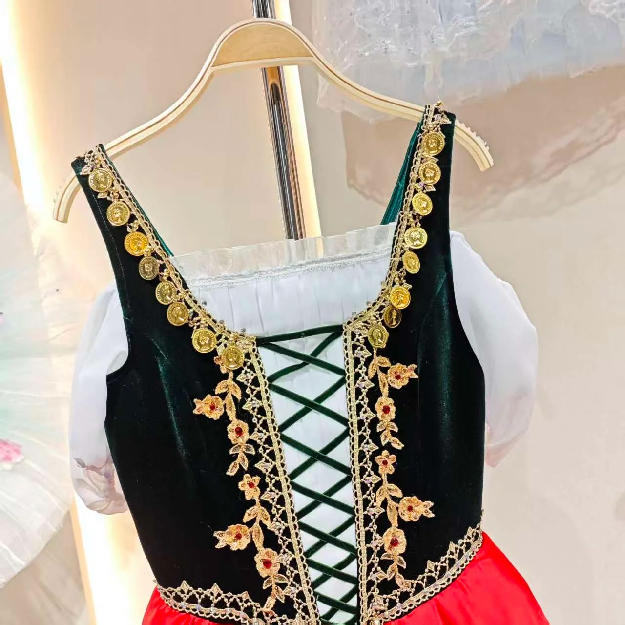 الراقية الجديدة الخاصة المخصصة Esmeralda الاختلافات أداء الباليه المنافسة PDE تنورة طويلة من الشاش للبالغين والأطفال #5