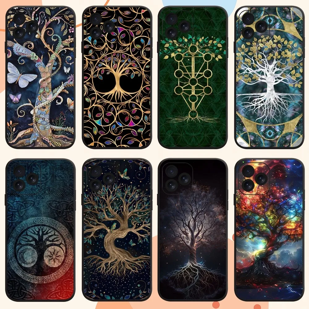 Tree of life Fashion Yggdrasil Phone Case For iPhone 8 14 Mini X 15 13 12 MAX 11 Xr XS Pro Plus Shell