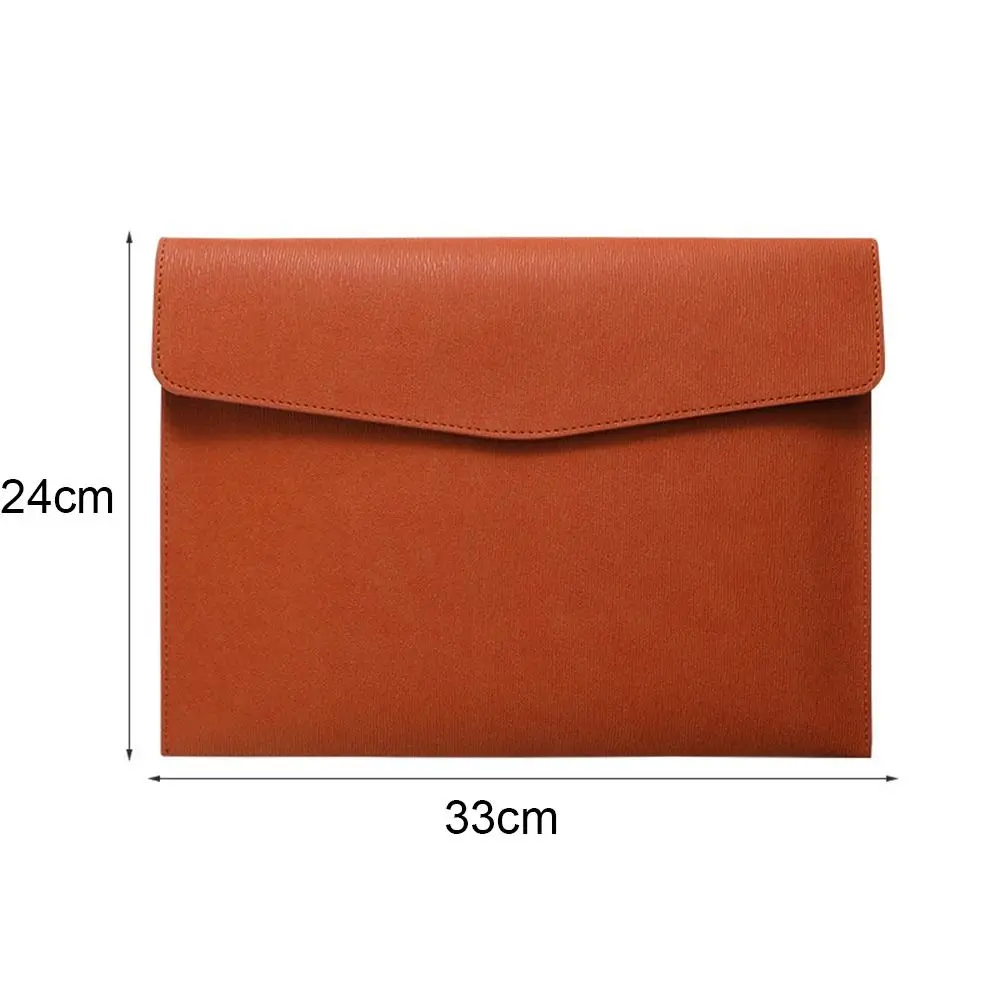 Large Capacity Faux Leather Document Bag Four-colour Portable Business Information Bag Wear-resistant Durable