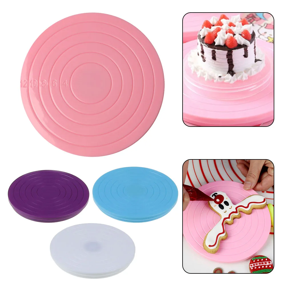 1 Pcs Rotating Cake Stand For Baking And Pastry Work Featuring ABS Material And Centering Scale For Consistent Results
