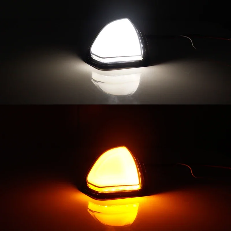 For Dodge Ram 1500 2500 3500 4500 5500 Side Mirror Lights Amber Turn Signal Lights White Parking Light/DRL 68302828AA 68302829AA