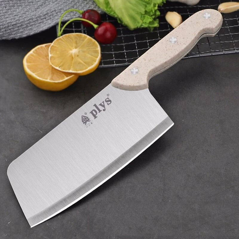 PLYS Stainless Steel Slicing Knife, Household Women\'s Model Kitchen Meat Cleaver, Light Handle Utility Knife