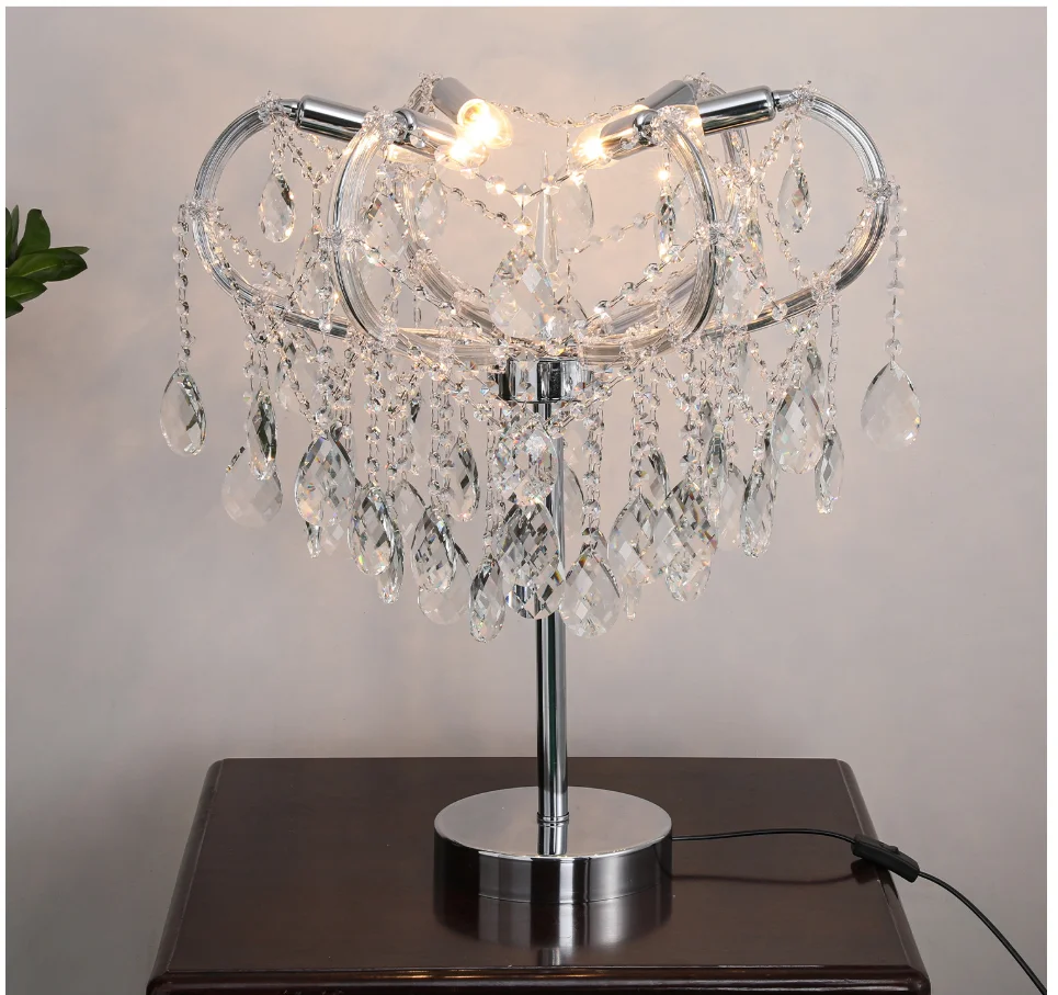 Chrome Golden Crystal Chandelier Lighting Candle Crystal Hanging Lamp for Foyer Restaurant Project Maria Theresa Indoor Lighting