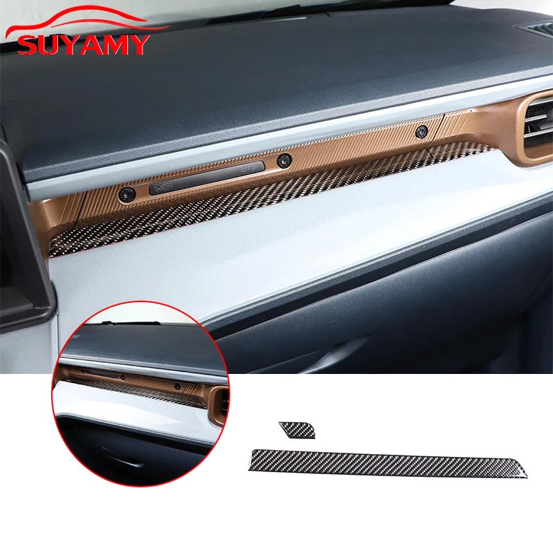 

Soft Carbon Fiber Passenger Console Trim Cover Strip Fit For Ford Maverick 2022-2023 Car Accessories