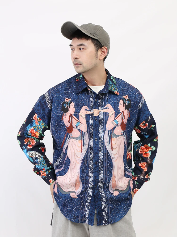 Men's 2025 Four Seasons Wear Original Design Stylish Shirts Male Long Sleeve Retro Shirt Trendy Male Loose Comfort Handsome Tops