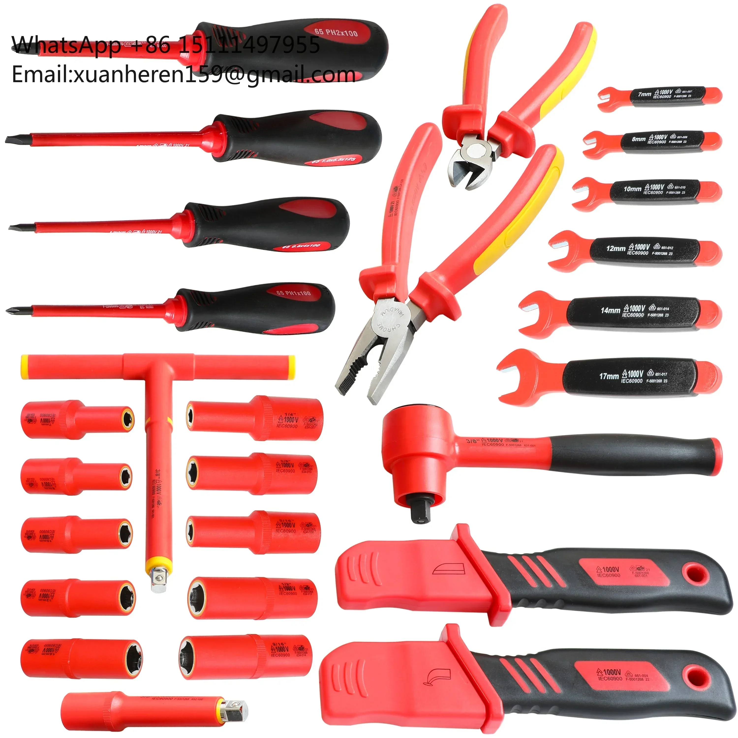 27 Pcs 1000V Insulated Socket Ratchet Bits Set Vehicle Maintenance Tool Kit New Energy Vehicle Maintenance Tools