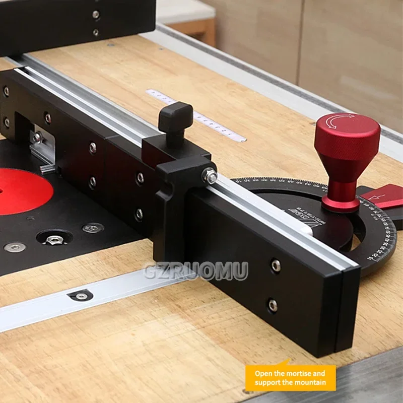 580-975mm Woodworking Extended Fence 15-90 Degree Angle Miter Gauge for Table Saw Router Table Precision Angle Setting Gauge