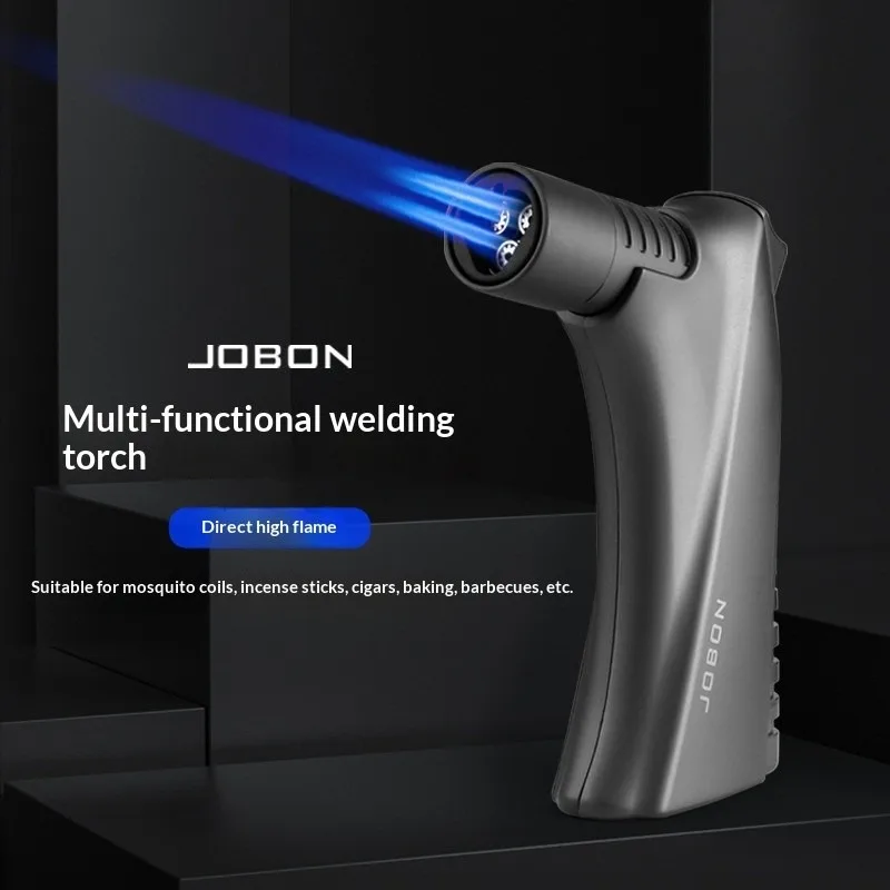 ZBHJ-332， New style, triple flame blue flame, men's, classic, windproof, metal, high-end, cigar, spray gun, lighter