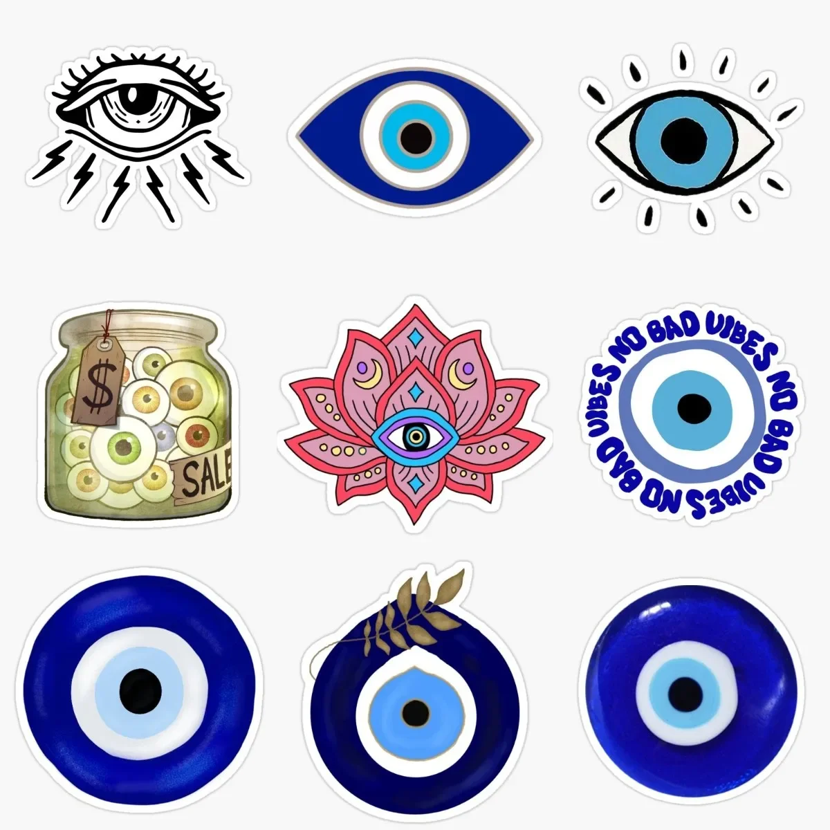 

Creative Eyes Personalized PVC Waterproof Stickers Accessories for Decorate Car Van Truck Wall Bicycle Table Window Off-road