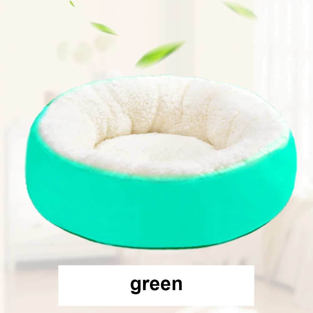 Cat Beds for Indoor Cats,Dog Bed for Small Medium Dogs, Washable-Round Pet Bed for Puppy Kitten, Green