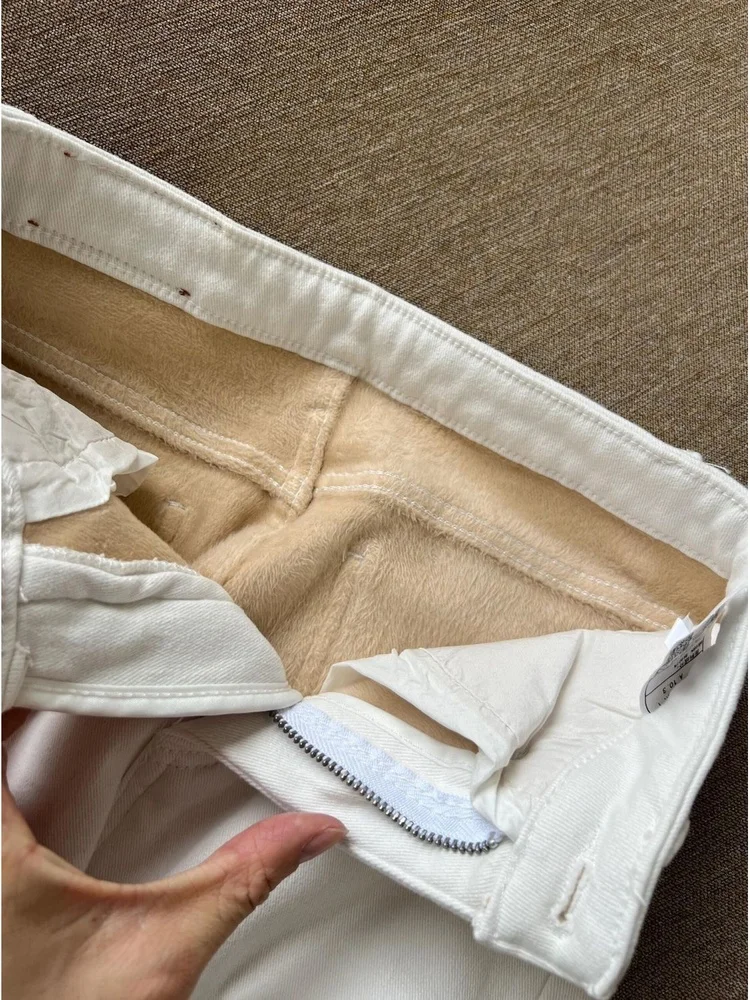 Fce اصطف Thiened مايكرو متوهج الجينز النساء الشتاء حجم كبير التخسيس ثنى صالح عادية عالية الخصر الدنيم السراويل #4