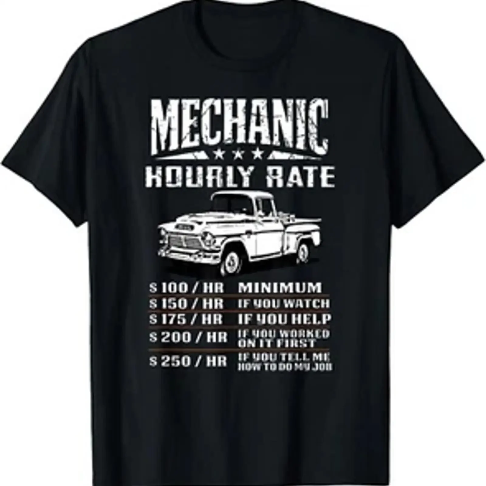 Funny T shirt car mechanic hourly rate gift work rates unisex vintage Washed Comfortable graphic designer clothes Stylish