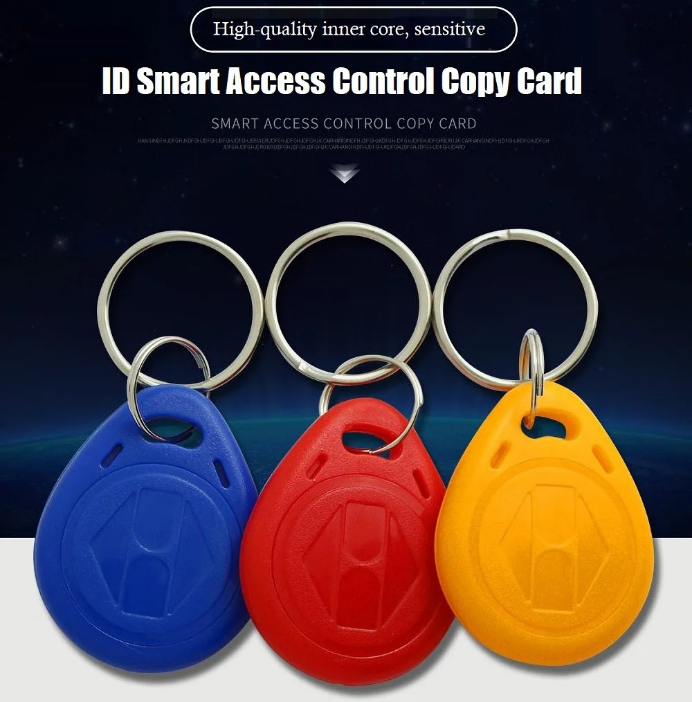 Apartment Video Intercom RFID Cards 125Khz EM ID RFID Card TK4100 Chip Keychain Tag Ring Card for Access Control Systems