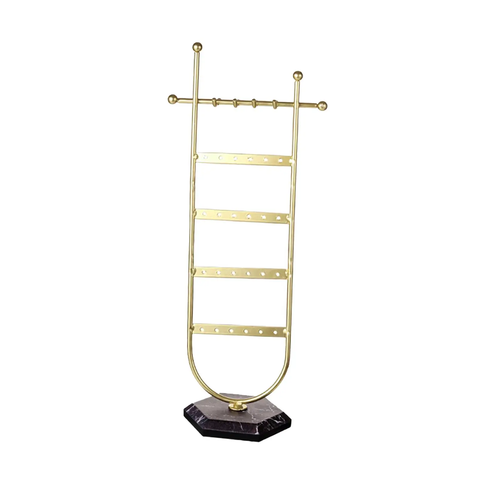 Jewelry Organizer Ear Studs Holder 5 Tiers with 24 Holes Earring Display Stand Necklace Hanger for Stores Shows Dresser Vanity