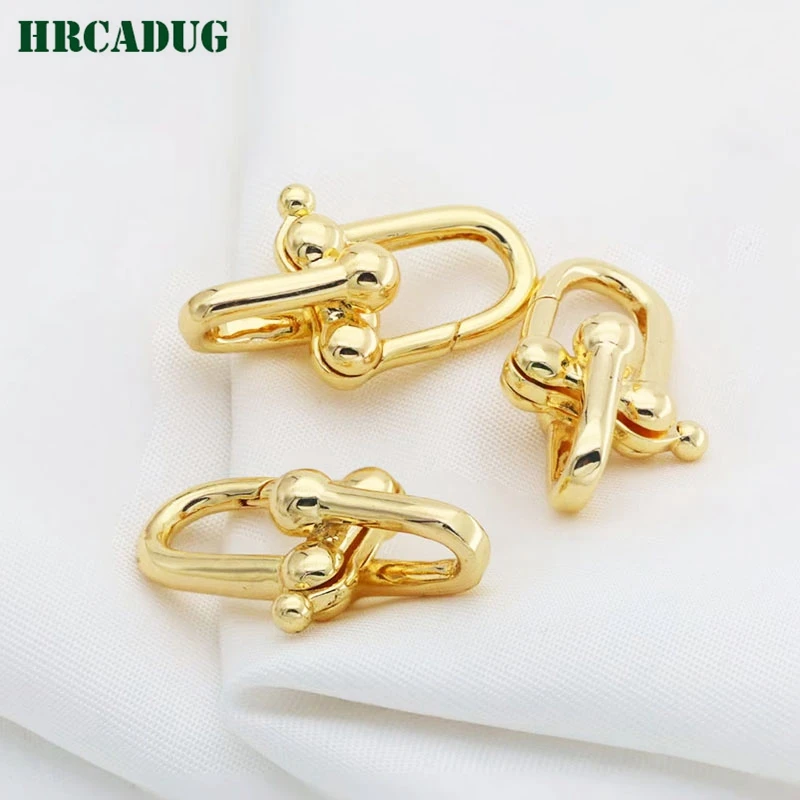 

Jewelry Bracelet Connector Buckle 14K Gold Plated Spring Clasps Brass Lock Fastener For DIY Jewellery Making Crafts Accessories