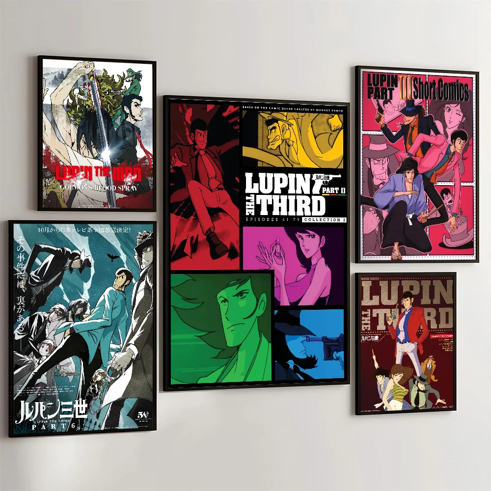 لوبين الثالث كاريكاتير ورق أبيض ملصق HD جودة ملصق جدار الفن اللوحة غرفة الدراسة جدار ديكور