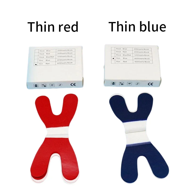 

Dentals Full Mouth Articulating Paper Horseshoe Thick Thin Blue Red Bite Paper Dentist Double Side Tools