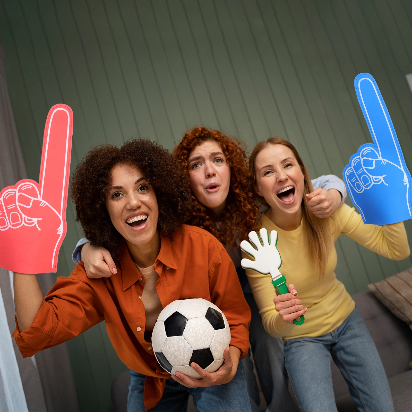 

4 pcs Foam Finger Cots Large Size EVA Material Anti Slip Football Party Favors Cheerleading Hand Party Supply for Sports Events