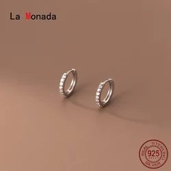 La Monada-Petites boucles d'oreilles créoles pour femmes, Boucles d'oreilles en argent 925, Bijoux fins pour femmes, Boucles d'oreilles créoles pour étudiants, Argent 925