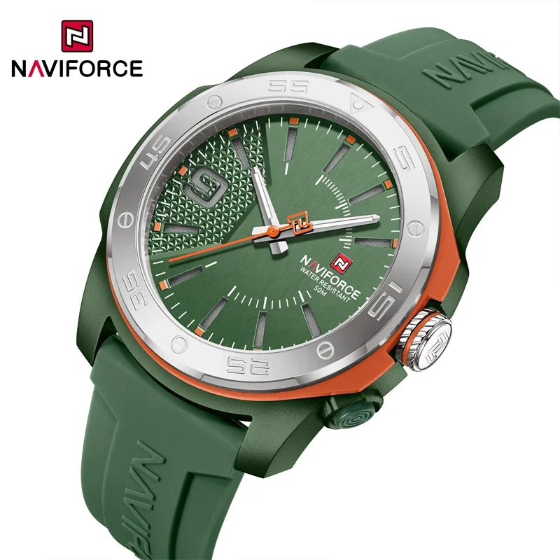 NAVIFORCE NF7112 Simple mode hommes montres Quartz affichage lumineux sport étanche bracelet en Silicone montre-bracelet