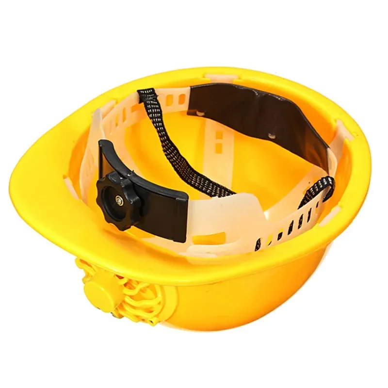 ANPWOO New Design Adjustable 0.3W PE Solar Powered Safety Security Helmet Hard Ventilate Hat Cap with Cooling Cool Fan Yellow