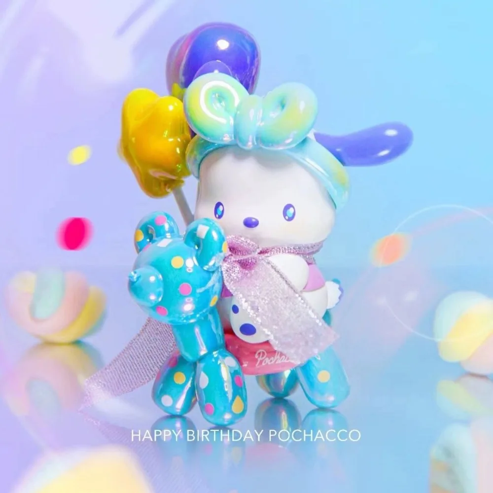 MINISO Sanrio Pochacco Balloon Carnival Party Series Blind Box Trendy Toy Figure Collection Hobby Ornament Birthday Gift